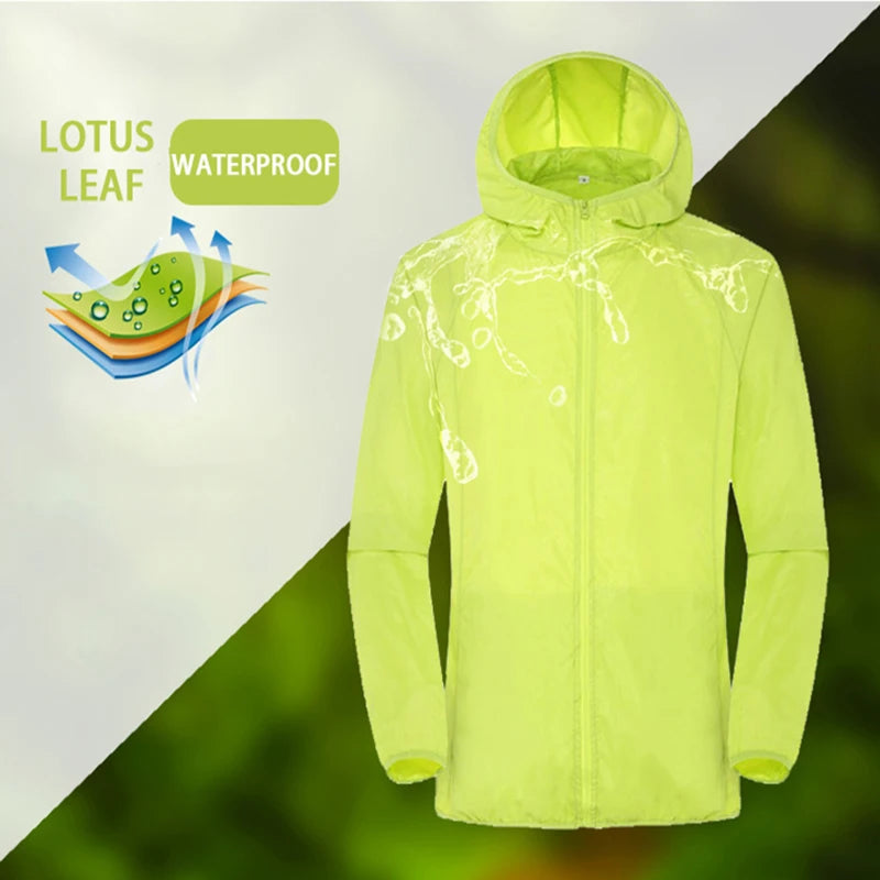 LNGXO Hiking Waterproof Jacket Women Men Camping Running Sun-Protective Windbreaker Quick Dry Outdoor Sport Rain Coat Unisex