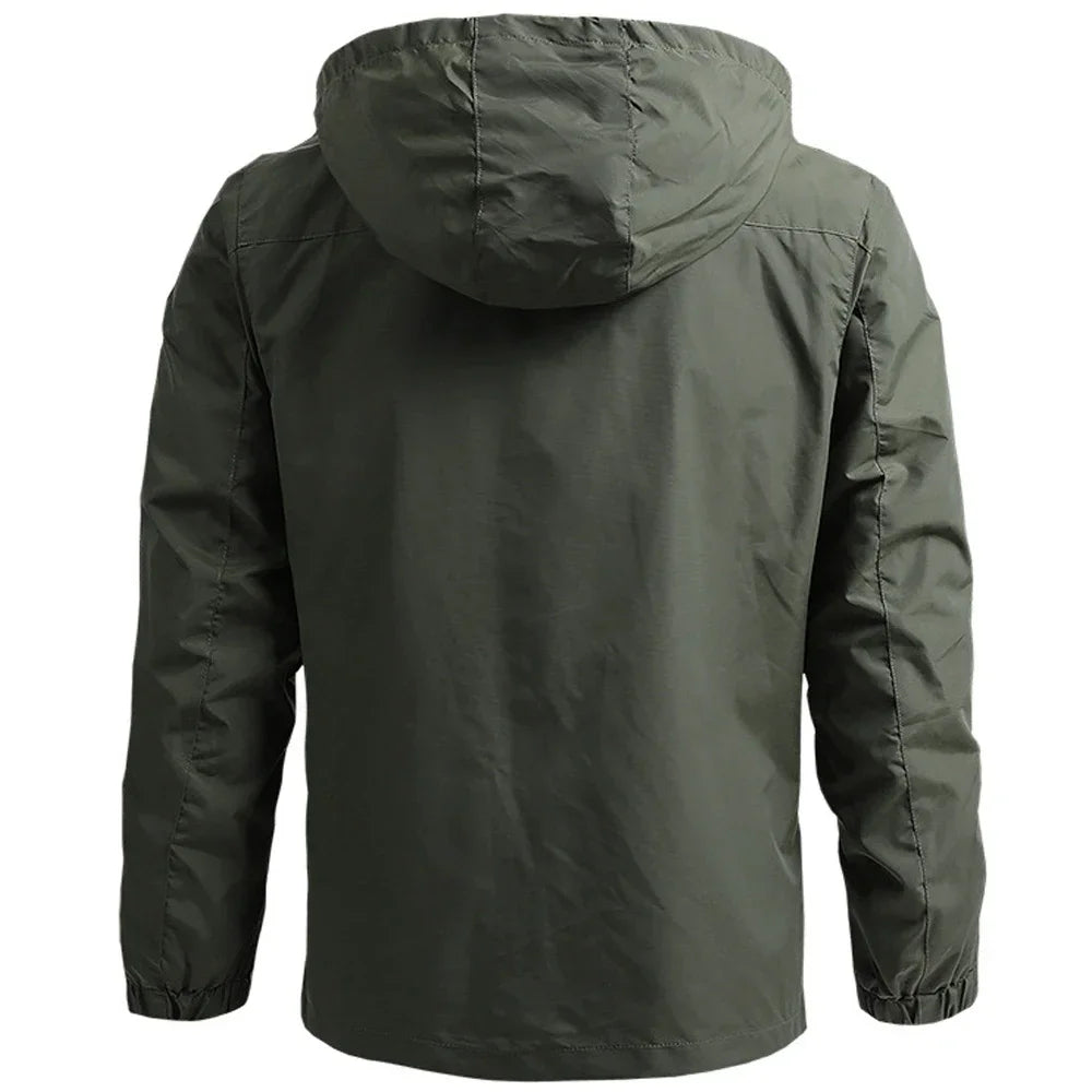 Windbreaker Men Tactical Jacket Waterproof Outdoor Hooded Coat Sports Military Thin Outwear Outdoor Sports Jacket Men Clothing