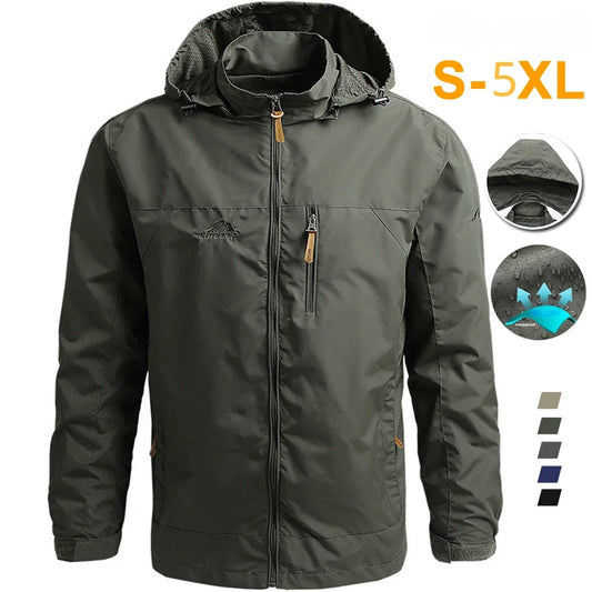 Windbreaker Men Tactical Jacket Waterproof Outdoor Hooded Coat Sports Military Thin Outwear Outdoor Sports Jacket Men Clothing