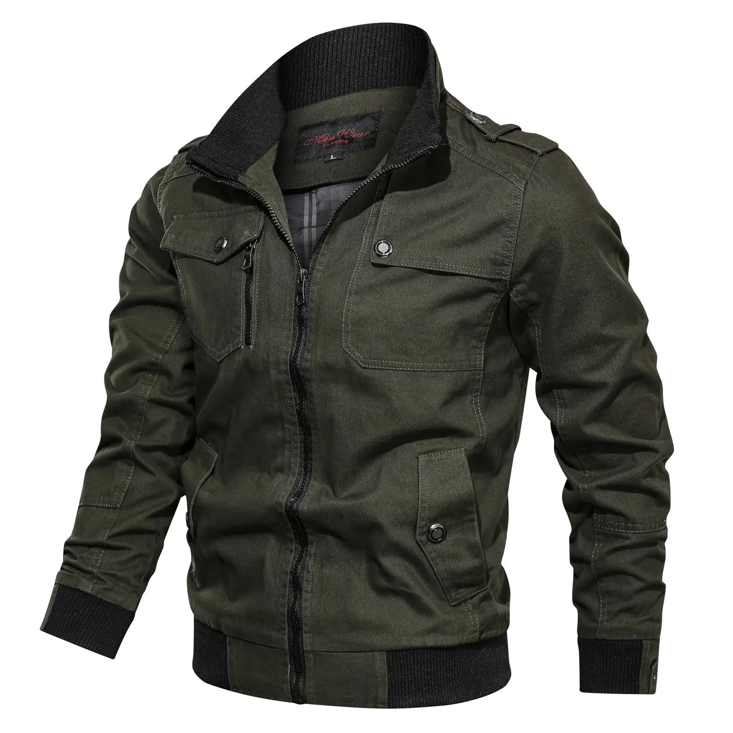 Men's Jacket Military Tactical Man Jackets Coat Zipper Cargo Jackets Stand Collar Outwear Cotton Windbreaker Tops 2022 New Brand